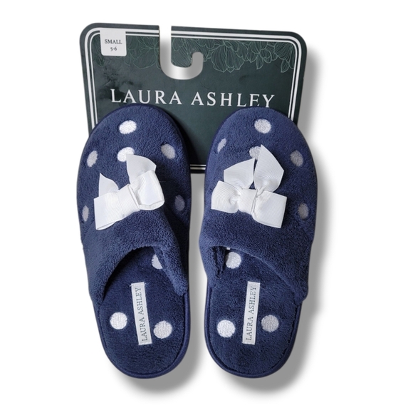 Laura Ashley Women's Slippers Size S 5-6 Memory Foam Preppy Cozy NWT - Picture 1 of 7